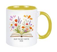 Enjoy The Next Chapter 2026 Ceramic Coffee Mug, Funny Floral Book Coffee Cup For Coworker, Retirement Farewell Gif Mug Gifts