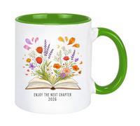 Enjoy The Next Chapter 2026 Ceramic Coffee Mug, Funny Floral Book Coffee Cup Retirement Gif Mug Farewell For Coworker, Gifts