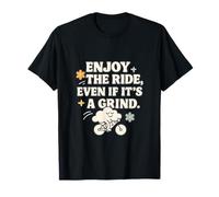 Enjoy the Ride Even If It's a Grind Retro Doodle Graphic T-Shirt