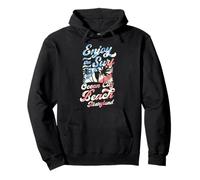 Enjoy The Surf Ocean City Beach Maryland Retro Style Surfing Pullover Hoodie