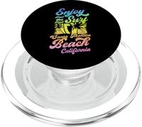 Enjoy The Surf Santa Monica Beach California Retro Surfing PopSockets PopGrip for MagSafe