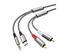 ENJOY-UNIQUE RCA to 3.5 mm Audio Cable USB C to 2RCA AUX Cable 2.3 M, Red White Aux Headphone Cord Phono to 3.5mm Mini jack for Phone/Car/Speakers/Amplifier/Home Theater/HDTV