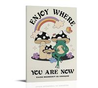 Enjoy Where You Are Affirmation Vintage Style Poster Set - Wall Decor, Aesthetic Canvas Painting for A Cozy Homer 16x24inch(40x60cm)