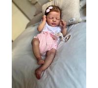 Enjoy with Love New 20inch lifelike Reborn Baby Gril Vito newborn doll hand Rooted hair hand 3D Paint Skin Visible Veins Collectible Art Doll