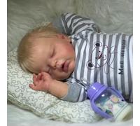 Enjoy with Love New 22inch Soft Body Reborn Toddler Doll Ruby 3D Skin Visible Veins Hand Rooted Hair Gifts for Children (blue eyes)