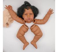 Enjoy with Love New 24inch Magrot Finished Reborn Baby Doll Size Already Painted Lifelike Soft Touch Dark Brown Skin finished Doll Parts