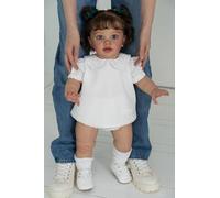 Enjoy with Love New 26inches Pippa Already Painted Finished Doll Reborn Toddler Huge Baby Size Popular Lifelike Soft Touch 3D Skin Art Doll (blue eyes)