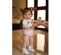 Enjoy with Love New 66CM Pippa Already Painted Finished Doll Reborn Toddler Huge Baby Size Popular Lifelike Soft Touch 3D Skin Art Doll (brown eyes)
