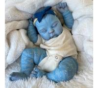 Enjoy with Love peaches Avatar-19inch Cloth Newborn Baby Doll Ward Reborn Baby Size Real Picture Handmade 3D Skin Rooted Hair Visible Veins