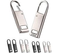 Enjoy Zipper Pull Tab Replacement Metal Zipper Handle Mend Fixer for Shoes Luggage Suitcases Bag Jacket - 8 PCS (Black Silver)