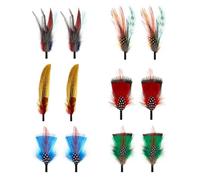 Enjoyaa Hat Feather,12/10 Pcs Natural Feathers for Hats Peacock Colorful Craft Feathers for Pin Cowboy Hat Feather and Fascinators Feathers DIY Accessories Decorations (12)