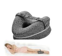 Enjoyaa Knee Pillow for Side Sleepers, Grey Memory Foam Leg Pillow for Hip & Back Pain Relief - Ergonomic Support Cushion for Sciatica, Pregnancy, Joint Pain & Better Spine Alignment (black)
