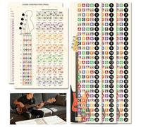 Enjoyard Bass Learning Kit: 3 Fretboard Stickers & 1pc 30cm*20cm*1mm PVC Chord Interval Card - Home Practice & Lesson Must-Have for Beginner Bassists & Hobby Players