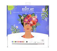 ENJOYART Frida Acrylic Paint by Number 30 x 30 cm - Complete Kit with Paint and Brushes - Easy Craft for Children and Adults - Beginners and Enthusiasts