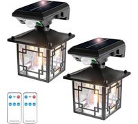 enjoydeal Solar Wall Lights with Motion Sensor,Solar Lantern Lights with Remote Control,Waterproof Vintage Light 3 Lighting Modes for Garage Garden Yard Patio (Black)