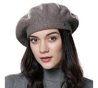 ENJOYFUR Womens Winter Beret Hat Knitted Beanie Cap Autumn Winter Hat French Classic Beret, Brown, One Size