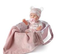 Enjoyin 12 Inches Baby Dolls Toys Set with Accessories, Includes Baby Doll Carrier Bassinet Bed, Pacifier and Blanket, First Baby Doll for Toddler Girls Age 3+