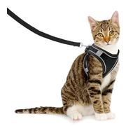 Enjoying Cat Harness and Leash Set, Escape Proof Soft Adjustable Vest Harnesses for Small Cats, Outdoor Walking Travel, Black, XXS