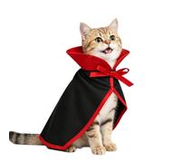 Enjoying Cat Vampire Costume, Halloween Vampire Pet Cloak for Cats Small Dogs Rabbits, Dracula Standing Cape, Puppy Gothic Poncho Halloween Cosplay Outfit