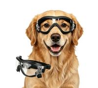 Enjoying Clear Dog Goggles Medium to Large Breed, Dog Sunglasses UV Protection, Large Dogs Driving Eye Protection, Outdoor Windproof Dustproof Anti-Fog, Breathable, Adjustable Straps, Transparent