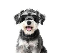 Enjoying Dog Goggles for Small Dogs, UV Protection Dog Sunglasses Small to Medium Breeds, Outdoor Doggies Eye Protection, Windproof Dustproof, Adjustable Head & Chin Straps, Cool Black
