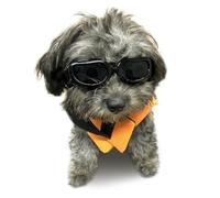 Enjoying Dog Goggles for Small Dogs, UV Protection Small Dog Sunglasses, Outdoor Doggies Eye Protection, Windproof Dustproof, Adjustable Head & Chin Straps, Black