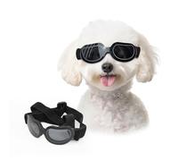 ENJOYING Dog Goggles Small Dog Sunglasses UV Protection Big Cat Glasses Fog/Windproof Outdoor Doggy Eye Protective with Adjustable Band for Small Dogs, Black