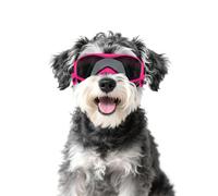Enjoying Dog Goggles Small to Medium Breed, UV Protection Dog Sunglasses for Small to Medium Dogs, Windproof Puppy Eye Protection, Adjustable, Soft Frame, Cool Pink