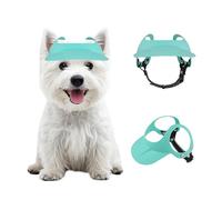 Enjoying Dog Hat with Ear Holes, Dog Sun Hat Adjustable Outdoor Four Seasons, for Small to Medium Dogs 7.5-12.5kg Walking Cycling, Blue