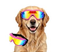 Enjoying Dog Sunglasses Medium to Large Breed, Dog Goggles UV Protection, Large Dogs Driving Eye Protection, Outdoor Windproof Dustproof Anti-Fog, Breathable, Adjustable Straps, Pink