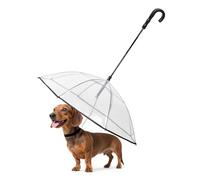 ENJOYING Dog Umbrella for Small Dogs with Leash, Clear Small Dog Umbrella Leash, Doggy Rain Umbrella for Walking, Water-Resistant, Self-Assembly