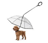 ENJOYING Dog Umbrella Small Breed, Clear Pet Umbrella Leash for Small Dogs, Self-Assembly Dog Umbrella with Adjustable Leash, Keep Puppy Dry for Rainy Day Walks, Angle Adjustable