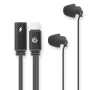 Enjoying Music While Sleeping and Charging! USB C Sleep Headphones, Wired Earbuds in-Ear Headset with Microphone for iPhone 15 Pro Max Plus Samsung Galaxy iPad Pro (Black)