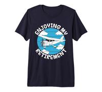 Enjoying My Retirement, Plane Pilot Retired Aviation Funny Premium T-Shirt