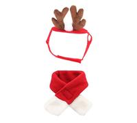 Enjoying Pet Christmas Costumes For Cats Small Dogs Cat Reindeer Headband With Xmas Scarf Adjustable Doggie Reindeer Hat Santa Scarf Christmas Outfit Cosplay Pet Clothe (Red, 45X5CM)