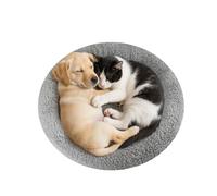 Enjoying Plush Cat Bed Mat Diameter 40 cm Round Pad with Pillow Around for Small Medium Dogs Cats Relying/Curling Sleep Warm Cat Cushion for Crates, Antiskid Bottom, Large