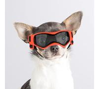 Enjoying Small Dog Goggles UV Protection Windproof Antifog Doggy Glasses for Pet Eye Wear, Soft Frame, Orange