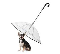ENJOYING Small Dog Umbrella with Leash, Clear Dog Umbrella Leash for Small Dogs, Doggy Rain Umbrella for Walking, Water-Resistant, Self-Assembly