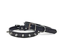 Enjoying Spiked Dog Collar Spiky Cat Collar Leather Adjustable Pet Collar Kitten Spiked Collar, Black Extra Small