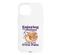 Enjoying the Journey Going At My Own Pace Cute Snail Coffee Case for iPhone 15
