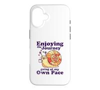 Enjoying the Journey Going At My Own Pace Cute Snail Coffee Case for iPhone 16