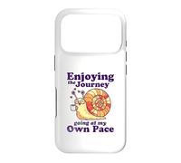 Enjoying the Journey Going At My Own Pace Cute Snail Coffee Case for iPhone 17 Pro