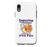 Enjoying the Journey Going At My Own Pace Cute Snail Coffee Case for iPhone XR