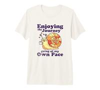 Enjoying the Journey Going At My Own Pace Cute Snail Coffee Premium T-Shirt