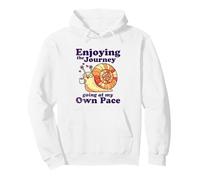 Enjoying the Journey Going At My Own Pace Cute Snail Coffee Pullover Hoodie
