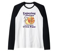 Enjoying the Journey Going At My Own Pace Cute Snail Coffee Raglan Baseball Tee