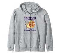 Enjoying the Journey Going At My Own Pace Cute Snail Coffee Zip Hoodie