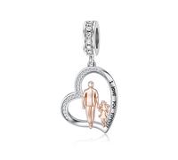enjoylifecreative Father Daughter Charm for Bracelet 925 Sterling Silver Daughter Heart Bead Charms Birthday Christmas Jewellery Gifts for Daughters from Dad