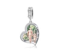 enjoylifecreative Father Mother Daughter Charm fit Charms Bracelet Sterling Silver Moss Agate Charms for Bracelets Birthday Valentines Day Gifts for Daughter Mother Lover