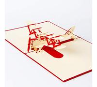 ENJOYPRO Airplane Pop Up Card, Fathers Day Card, 3D Aircraft Greeting Card, Airplane Birthday Card, 3D Card For Dad (3D Airplane, Pack of 1)